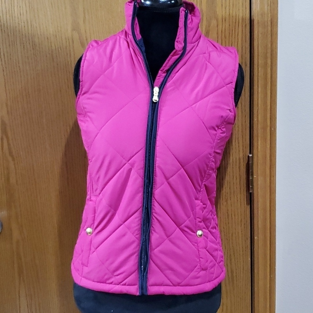 Lauren Ralph Lauren magenta puffer quilted vest xs